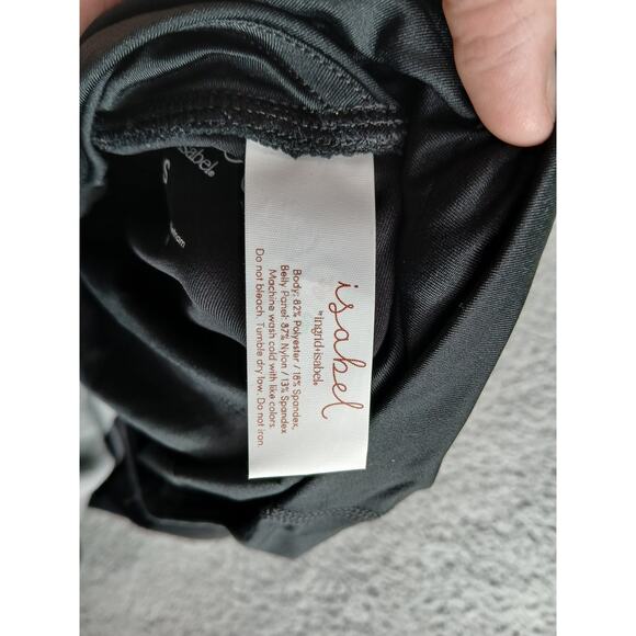 Ingrid + Isabel Maternity Leggings Women Small Black Shiny Faux Leather Pant NWT - Picture 8 of 9